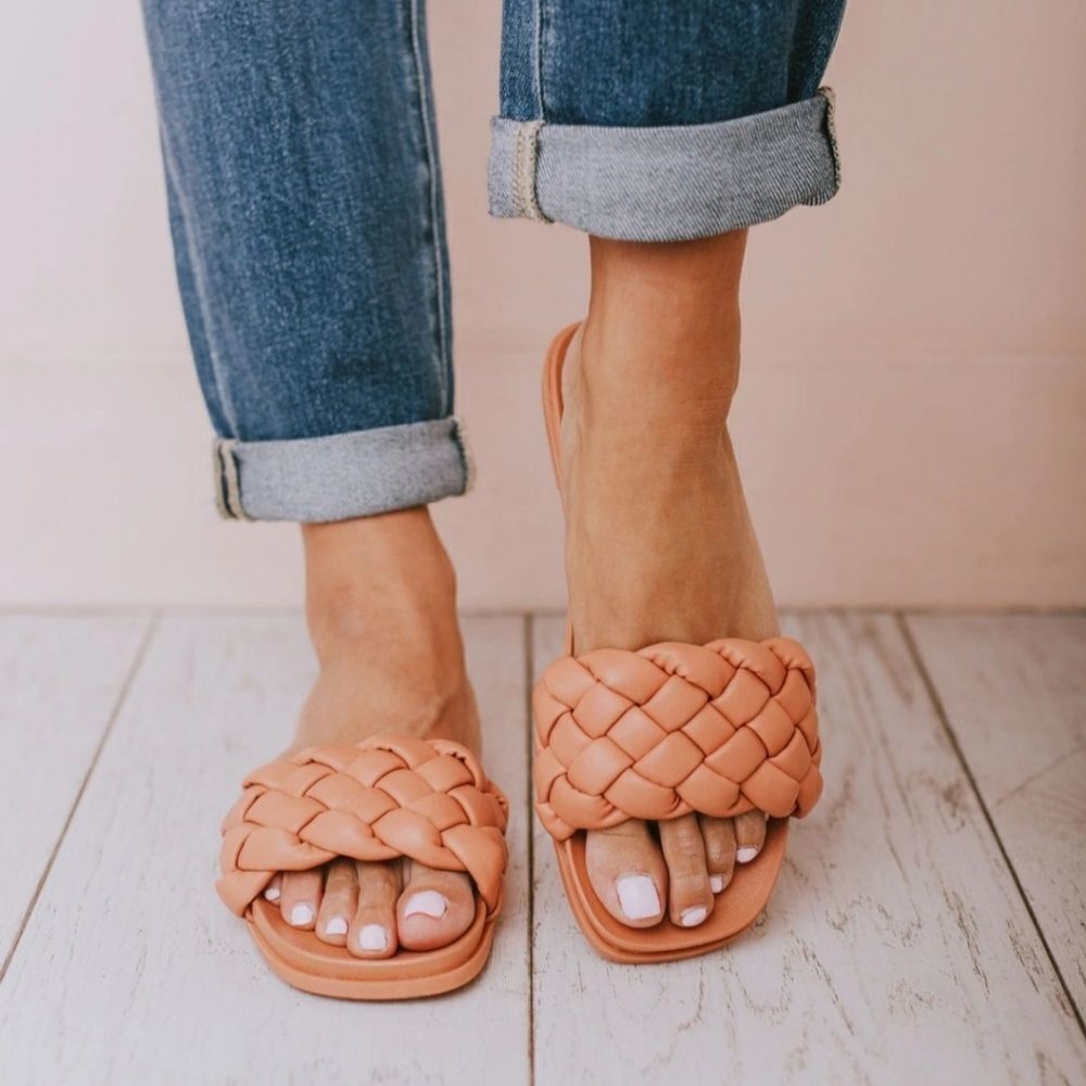 MARIELLA LEATHER SOCK MADE IN ITALY WOMEN"S OPEN TOE BACK LESS SANDAL